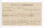 1896 April 17: Voucher, U.S. v. Arch Sumpter, larceny; Stephen Wheeler, commissioner; R.A. Rabow, T. Whitlock, witnesses; George J. Crump, U.S. marshal