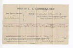 1896 April 23: Voucher, U.S. v. Mose Bartin et al., assault with intent to kill; James Brizzolara, commissioner; Malinda Lewis, witness; C.C. Ayers, witness of signature; George J. Crump, U.S. marshal