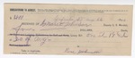 1896 August 22: Receipt, of Grant Johnson, deputy marshal; to Rose Johnson for livery bill
