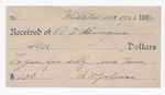 1896 August 22: Receipt, of R.T. Bumpers, deputy marshal; to R.W. Johnson for lodging for self and horse