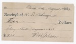 1896 August 24: Receipt, of R.T. Bumpers, deputy marshal; to W.H. Johnson for livery bill