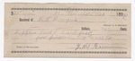 1896 August 20: Receipt, of R.T. Bumpers, deputy marshal; to J.W. Green for feeding of prisoner