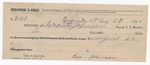 1896 August 27: Receipt, of Grant Johnson, deputy marshal; to Rose Johnson for livery bill