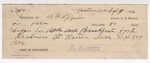 1896 September 9: Receipt, of B.F. Gipson, deputy marshal; to Fa Matthews for feeding of self and prisoner