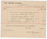 1897 January 8: Receipt, to G.P. Lawson, guard, for services rendered as guard