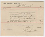 1897 January 8: Receipt, to W.C. Smith, for services rendered as a guard