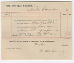 1897 January 8: Receipt, to M.M. Gorman for services rendered as a guard