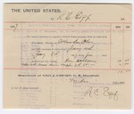 1897 January 8: Receipt, to R.C. Eoff for services rendered as a guard