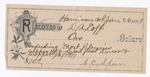 1897 January 27: Receipt, of D.A. Eoff, deputy marshal, to S.C. Speer for feeding of Mort Blevins, U.S. prisoner