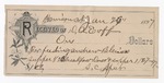 1897 January 27: Receipt, of D.A. Eoff, deputy marshal, to S.C. Speer for feeding of Andrew Blevins, U.S. prisoner