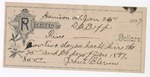 1897 January 26: Receipt, of D.A. Eoff, deputy marshal, to Frank Blevins for hack hire
