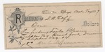 1897 January 29: Receipt, of D.A. Eoff, deputy marshal, to Mrs. E. Siffermann for feeding of Luke Blevins, prisoner
