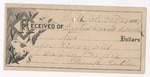 1897 January 29: Receipt, of Seaton Thomas, deputy marshal, to Frant Culter for livery bill