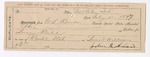1897 February 11: Receipt, from C.S. Bowden, deputy marshal; to John E. Adair for livery bill in case U.S. v. Leonard Williams