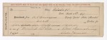 1897 February 12: Receipt, from R.T. Bumpers, deputy marshal; to Clabe Yenal for feeding self and horse in case U.S. v. Dan Courtney