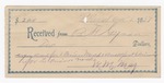 1897 March 2: Receipt, from B.F. Gipson, deputy marshal; to W.M. May for feeding prisoners in his charge
