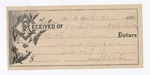 1897 March 7: Receipt, of Seaton Thomas, deputy marshal; to Joseph Ooton for feeding of self and horse