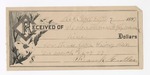 1897 March 7: Receipt, of Seaton Thomas, deputy marshal; to Frank Cutler for livery bill