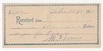 1897 March 9: Receipt, to M. Fulmer for feeding of prisoners