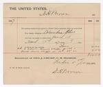 1897 March 15: Receipt, of George J. Crump, marshal; to D.H. Brown for meals