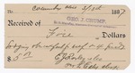 1897 March 13: Receipt, of George J. Crump, marshal; to E.J. Rorley and Co and L. Ealy, clerk, for lodging and meals for self and 4 guards