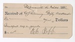 1897 March 24: Receipt, of W.J. Fleming, deputy marshal; to Ed Pobb for feeding of self and guards