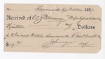 1897 March 24: Receipt, of W.J. Fleming, deputy marshal; to Joe Jenyer for railroad tickets