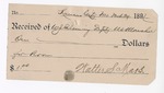 1897 March 24: Receipt, of W.J. Fleming, deputy marshal; to Walter S. Mars for lodging