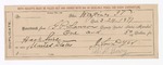 1897 March 24: Receipt, of G.P. Lawson, deputy marshal; to W.D. Berry for hack hire in U.S. v. John Dyer