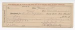 1897 March 25: Receipt, from B.F. Gipson, deputy marshal; to F.H. Tallup for feeding self and John Ballentine, prisoner