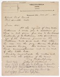 1897 November 25: Letter of inquiry for pay, from Mrs. Mollie Rattenree, wife, to J.C. Rattenree, husband and juror; John H. Holland, attorney for Mrs. Rattenree