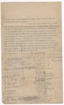 1900 November 23: Petition, asking for discharge of Arthur Davis, passing counterfeit money; John H. Rogers, judge; H.M. Couch, H.C. Grieninger, Dr. H.W. Harrison, Leigh W. Forbs, C.R. Robinson, I.B. Ledbetter, S.T. Eskridge, R. Heariage, H.H. Hampton, W.W. Mclehur, G.S. Statharm, J.C. Williamson, J.H. Maxine, E.H. Hesterly, B.F. Hackett, A.P. Waekes, W.E. Whrim, F.L. Thurrel, W.R. Harrings, J.H. Baker, M.H. Pace, J.F. Upchurch, J.W. Rimmer, W.M. Hays, R.V. Hays, B.B. Moody, Thomas Hays, M.M. Williams, A.B. Macky, C.N. Wright, witnesses; H.B. Armiskid, clerk