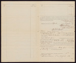 1889 October 29: Voucher, for fees and expenses of Jacob Yoes, U.S. marshal; includes cost of transporting prisoners, railroad fare, and other living expenses; R.D. Lewis, railroad agent; Stephen Wheeler, clerk; I.M. Dodge, deputy clerk; John W. Yoes, deputy marshal; Isaac C. Parker, judge; William H.H. Clayton, attorney