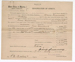 1904 August 17: Bond, of surety, for Davis Simmons; includes 100 head cattle, 4 mules; B.H. Colbert, marshal; T.E. Brents, deputy marshal