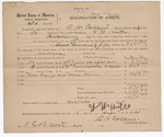 1904 September 16: Bond, of surety, for G.W. Hutts; includes 32 head cattle, 9 horses, 2 buggies; B.H. Colbert, marshal; T.E. Brents, deputy marshal