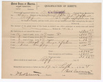 1904 September 17: Bond, of surety, for Dr. J.L. Jeffries; includes 10 head cattle, 3 horses, 2 hogs, 1 stock of drugs and fixtures, 1 buggy; B.H. Colbert, marshal; T.E. Brents, deputy marshal
