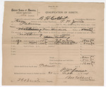1904 September 21: Bond, of surety, for P.W. Jones; includes 120 head cattle, 3 mules; B.H. Colbert, marshal; T.E. Brents, deputy marshal