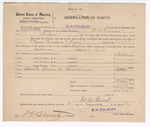 1905 March 6: Bond, of surety, for W.N. Gurst; includes $9000.00 in merchandise; B.H. Colbert, U.S. marshal; T.E. Brents, deputy