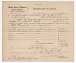 1905 April 8: Bond, of surety, for J.F. Smith; includes 80 head cattle, 6 horses; B.H. Colbert, marshal; R.M. Cummings, deputy marshal