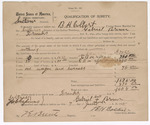 1905 June 7: Bond, of surety, for Gabriel Brun; includes 20 head cattle, 25 horses, 1 wagon, 1 harness; B.H. Colbert, marshal; T.E. Brents, deputy marshal; H.C. Champman, witness to mark