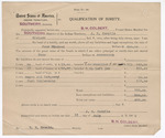 1905 July 13: Bond, of surety, for J.R. Cargile; includes 20 head cattle, 12 horse, wagon, harness, farm implements; B.H. Colbert, marshal; T.E. Brents, deputy marshal