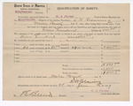 1907 January 27: Bond, of surety, for S.W. Browning; includes 30 horses; G.A. Porter, marshal; T.E. Brents, deputy marshal