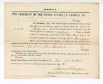 1866 October 22: Subpoena for Anthony Thompson, Anton Euper, and William Breen to appear as witnesses in U.S. District Court on 1866 November 12, regarding forty boxes of merchandise; served by Luther White, marshal; John Smoot, deputy