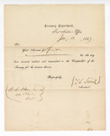Letter, from T.L. Smith, Auditor, Treasury Department, acknowledging receipt and audit of account of E.D. Ham, Van Buren, Arkansas