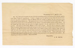 1871 March 07: Memo accompanying application forms and text of law providing payment for Southern War Claims, from J. W. Smith, Washington, D.C.