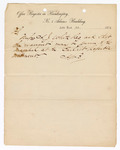 Letter, requesting warrant be given, signed A.W.B on letterhead of the Office of Register in Bankruptcy No. 5 Adams Building, Little Rock, Arkansas