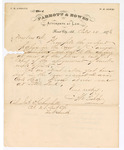 Letter, from A.W. Bishop, of Little Rock, to James Churchill, of Fort Smith, requesting papers be filed in care of James E. Simpson. Letter is written on stationary of Parrot & Howes, attorneys at law, Forrest City, Arkansas.