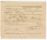 Voucher, U.S. v. Lum Moore, murder; includes cost of travel expenses, feeding prisoner, transportation, and travel expenses for 1 guard; Zack William and William Brodie, posse comitatus; J.R. Brown, guard; James Brodie, deputy U.S. marshal; E.J. Brooks, U.S. commissioner; includes attached justification for expenses written by J. James Brodie, deputy U.S. marshal, and receipt for J.R. Brown, guard, for his work in capturing Lum Moore
