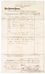 1874 November 11: Voucher, to Bocquin and Raulzel, includes cost of carpeting, matting, and water proof clock for court room; James O. Churchill, clerk