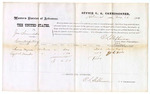 1874 November 26: Voucher, U.S. v. Joe Simmonds, counterfeiting; includes cost of per diem; Aaron Meyers and Ezekiel Woods, witnesses; E.L. Stephenson, commissioner